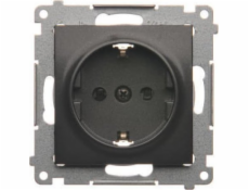 Kontakt-Simon Simon 54 Schuko zásuvka so uzávierkami (modul) 16A 250V skrutkové svorky matná čierna DGSz1Z.01/49