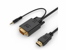 Gembird A-HDMI-VGA-03-10 video cable adapter 3 m HDMI + 3.5mm VGA (D-Sub) Black