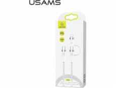 Usams USB-C – USB-C + Lightning kábel 1,2 m biely (63775-uniw)