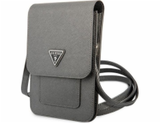 Guess PU Saffiano Triangle Logo Phone Bag Grey Nové