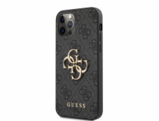 Guess PU 4G Metal Logo Zadní Kryt pro iPhone 12/12 Pro Grey Nové