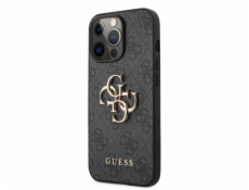Guess PU 4G Metal Logo Zadní Kryt pro iPhone 13 Pro Max Grey Nové