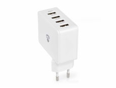 Nedis WCHAU481AWT - Síťová nabíječka | 4.8 A | 4 výstupy | USB-A | Bílá barva