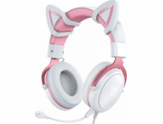 Onikuma X10 Gaming Sluchátka kočky růžové a bílé uši