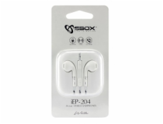 SBOX iEP-204W, Slúchadlá do uší s mikr. Biele