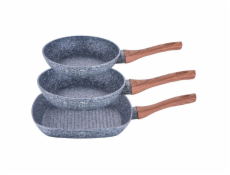 BERLINGERHAUS Sada pánví s mramorovým povrchem 3 ks 20 cm / 24 cm / gril 28 cm Forest Line BH-1215