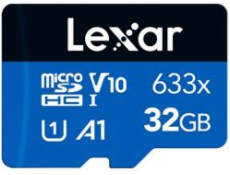 Lexar paměťová karta 32GB High-Performance 633x microSDHC™ UHS-I, (čtení/zápis:100/20MB/s) C10 A1 V10 U1