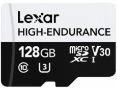 Lexar paměťová karta 128GB High-Endurance microSDHC/microSDXC™ UHS-I card, (čtení/zápis:100/45MB/s) C10 A1 V30 U3