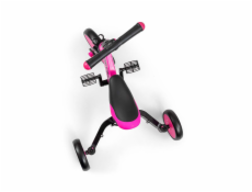 Dětská tříkolka 4v1 Milly Mally Optimus Plus s vodící tyčí pink