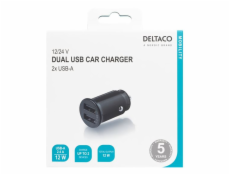 DELTACO USB-CAR124, Autonabíjačka 2x USB 2.0, či