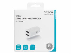 DELTACO USB-CAR125, Autonabíjačka 2x USB 2.0, bi