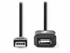 NEDIS prodlužovací aktivní kabel USB 2.0/ zástrčka USB-A - zásuvka USB-A/ černý/ 10m