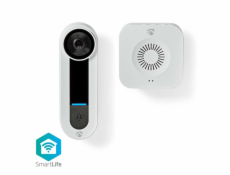 Nedis WIFICDP40CWT - Wi-Fi Smart Domovní Video Telefon | Cloud/ microSD / Onvif | IP65 | snímač pohybu | Bílá