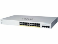 Cisco switch CBS220-24FP-4X, 24xGbE RJ45, 4x10GbE SFP+, PoE+, 382W - REFRESH