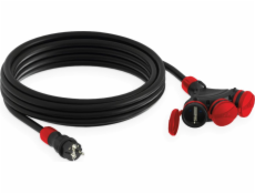 KEL Stavební prodlužovací kabel 3-zásuvka š 25m /H05RR-F 3x1,5/ IP54 černá/červená W-01176