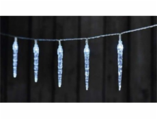 LED vánoční girlanda – 10x rampouch, 1,35 m, 2x AA, vnitřní, studená bílá, časovač