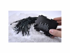 Solight LED venkovní vánoční řetěz, 50LED, 5m, 3m přívod, 8 funkcí, IP44. 3x AA, studená bílá