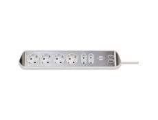 Brennenstuhl estilo Corner 6-way Extension Lead  white