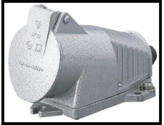 Polam NakLo Pevná pätica 32A 3P+Z IP44 kovová 380V okrúhle kolíky 2143-126