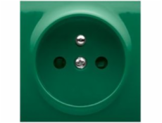 Kontakt-Simon Jednozásuvkový kryt s žaluziemi, zelený (DGZ1ZP/33)