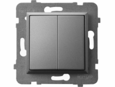 Ospel ARIA Dvojitý gombík šedý matný LP-17U/m/70