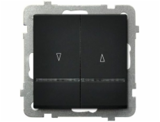 Ospel Shutter spínač Sonata 10AX 2200W s podsvietením čierna metalíza (LP-7RS/m/33)