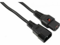 Assmann napájecí kabel ASSMANN napájecí prodlužovací kabel IEC LOCK 3x1mm2 C14/C13 přímý M/F 5m černý