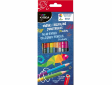 Derform Trojúhelníkové oboustranné tužky 12 ks 24 barev Kidea č. 0328