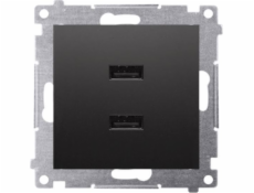 Kontakt-Simon Simon 54 Nabíječka 2 x USB (modul) 2,1 A 5V DC 230V matná černá DC2USB.01/49