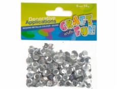 Craft se zábavnými kovovými flitrovými prsteny 8mm stříbro (231681)