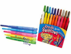 Tetis Crayons 20col, Tetis pastelky na svíčky, twist-out (KT010-AE)