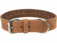 Trixie Rustic Heartbeat Collar, silná kůže, M: 38–47 cm/40 mm, hnědá