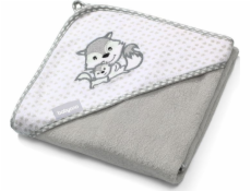 Babyono 346/03-BAMBUSOVÝ RUČNÍK NA KOUPÁNÍ S KAPUCÍ Z PŘÍRODNÍHO BAMBUSU 100X100CM-ŠEDÁ