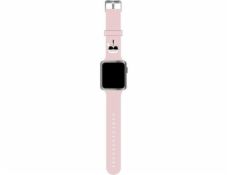 Karl Lagerfeld Řemínek Karl Lagerfeld KLAWLSLKP Apple Watch 4/5/6/7/SE 44/45mm růžový/růžový řemínek Silikonové Karl Heads