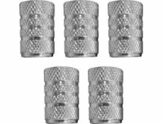 Dunlop duše Dunlop - Schrader krytky autoventilků 5 ks (stříbrné)
