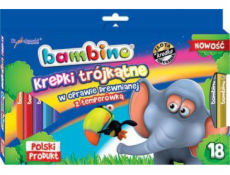 Svatý. Majewski BAMBINO pastelky, trojúhelníkové, 18-ti barev, ve dřevě + tep.