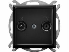 Ospel ARIA RTV koncová zásuvka, černá metalíza GPA-UK/m/33