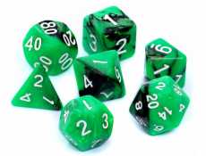 Rebel REBEL RPG sada kostek – dvoubarevná – zelená a černá (106476)