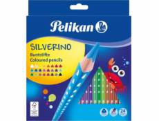 Pastelky Pelikan Silverino, trojúhelníkové, 24 barev