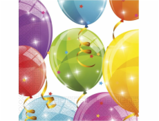 PROCOS Narozeninové ubrousky Shiny Balloons - 33 cm - 20 ks univerzální