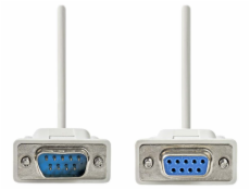 NEDIS sériový kabel/ D-SUB 9-pin zástrčka - D-SUB 9-pin zásuvka/ slonovinová/ 2m