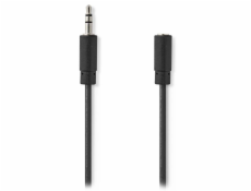 NEDIS prodlužovací stereo audio kabel s jackem/ zástrčka 3,5 mm - zásuvka 3,5 mm/ černý/ 1m