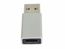 PremiumCord Adaptér USB-C na USB-A 2.0, stříbrná