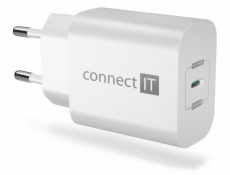 CONNECT IT Voyager2 nabíjecí adaptér 1×USB-C, 25W PD, BÍLÝ