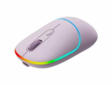 CANYON myš optická bezdrátová MW-22, RGB, 800/1200/1600 dpi, 4 tl, BT+2,4GHz, baterie 650mAh, pearl rose