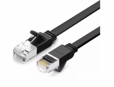 Ugreen plochý síťový kabel s kovovými zástrčkami, Ethernet RJ45, Cat.6, UTP, 3m (černý)