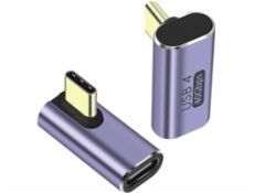 PremiumCord Adaptér USB-C na USB-C, USB 4.0, zahnutý 90°