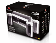 Chlebník a sada dóz na potraviny 4 ks Carbon PRO Line