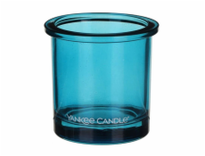 Svícen skleněný Yankee Candle, Modré sklo, výška 7 cm