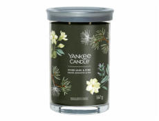 Svíčka ve skleněném válci Yankee Candle, Stříbrná šalvěj a borovice, 567 g